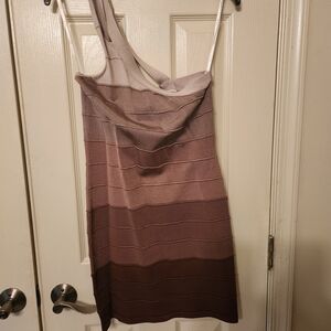 Papaya Gradient Brown Mini Dress